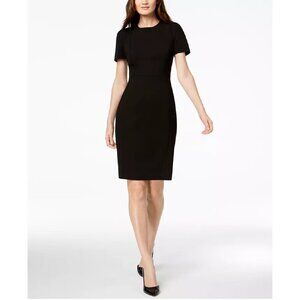 Calvin Klein Short Sleeve Scuba Sheath Dress